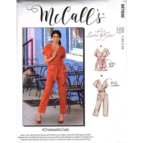 McCall's M7936 Misses XS to M Jumpsuit and Rompers Uncut Sewing Pattern - Picture 1 of 2